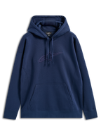 Alpinestars Emergent Oversized Hoodie, Navy Blue, pullover fleece with tonal 3D embroidered Astars logo on the chest, kangaroo pocket, drawstring hood, relaxed fit casual streetwear