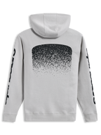 Alpinestars Obsessed Hoodie, grijze sportswear pullover met zwarte MX-verloopgraphic op de rug en logo's op de mouwen.
