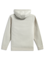 Alpinestars Pulse Hoodie, achteraanzicht, zandkleurig gebroken wit, casual pullover fleece, lange mouwen met geribde manchetten en zoom, ontwerp met capuchon, op motorsport geïnspireerde streetwear