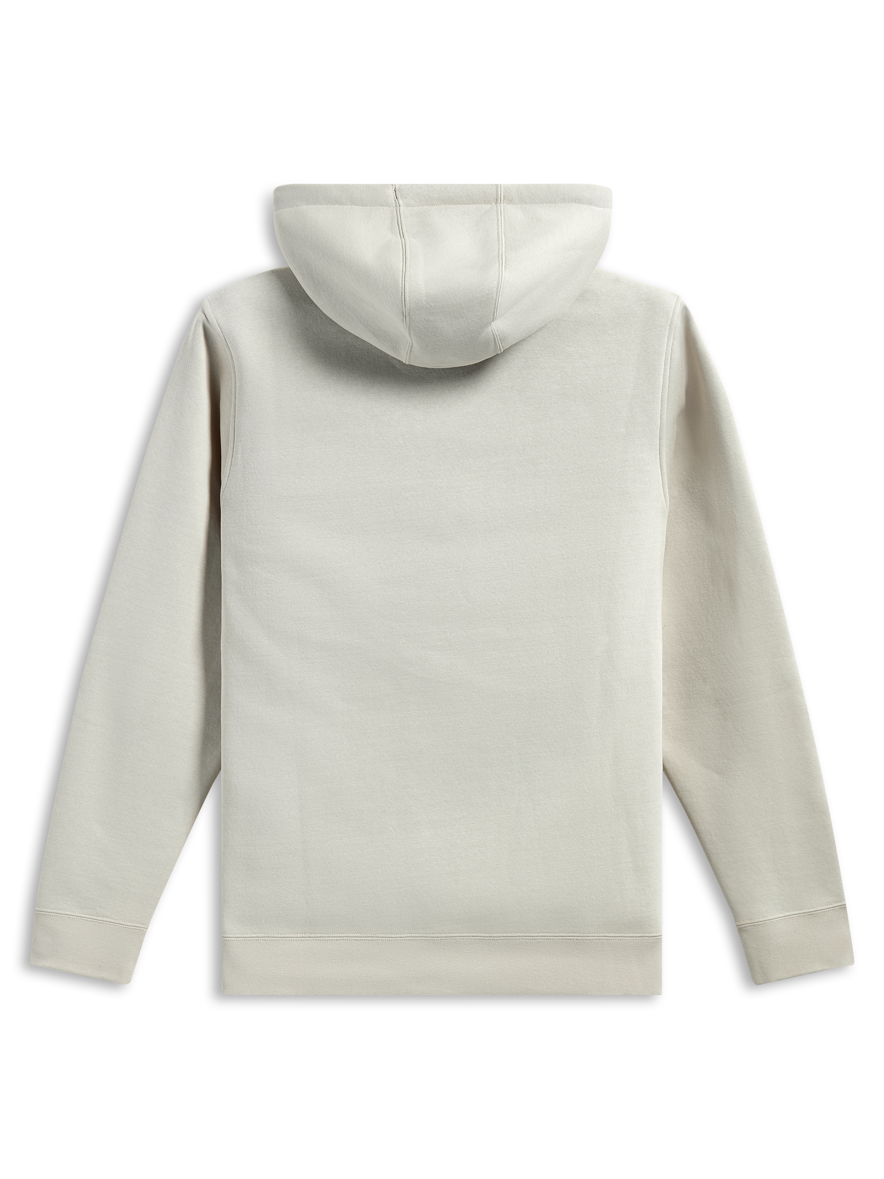 Alpinestars Pulse Hoodie, achteraanzicht, zandkleurig gebroken wit, casual pullover fleece, lange mouwen met geribde manchetten en zoom, ontwerp met capuchon, op motorsport geïnspireerde streetwear