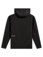 Alpinestars Cypher Hoodie, achteraanzicht, zwart, casual double face fleece hoodie met rits aan de voorzijde, klein wit Alpinestars-woordlogo op de onderrug, capuchon met mesh voering, modern motorsport-geïnspireerd design