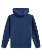 Alpinestars Cypher hoodie, sportkleding, staalblauw, tri-blend fleece, achteraanzicht met woordlogo op de rug.