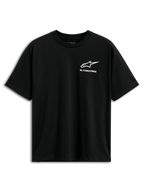 Alpinestars Wild Oversized CSF Tee, Short Sleeve T-Shirt, Black, featuring a small vibrant multi-colored Alpinestars logo on the chest, oversized fit, casual streetwear