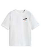 Alpinestars Wild Oversized CSF T-shirt met korte mouwen, wit, levendig meerkleurig borstlogo, relaxed oversized model, casual sportswear