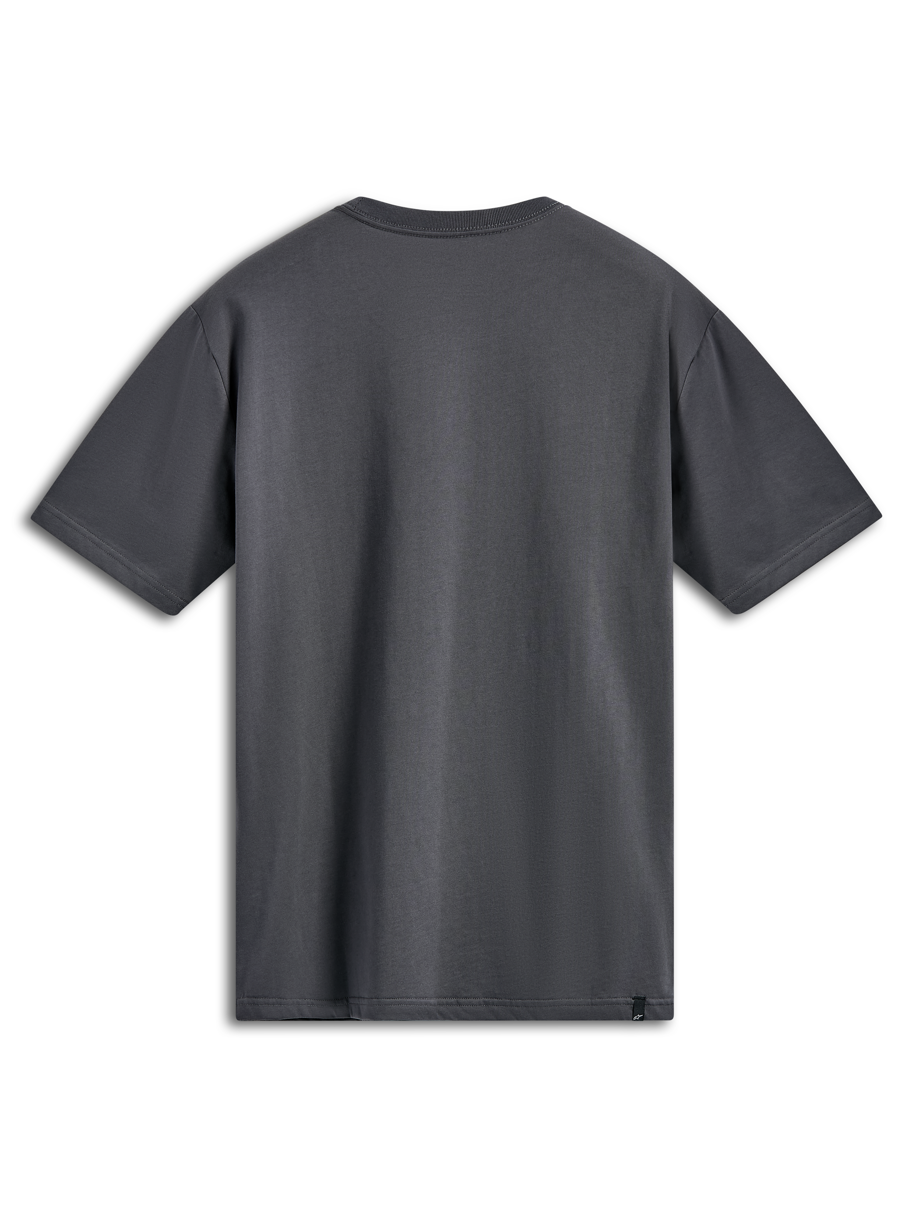 Alpinestars Ellipsoid CSF Tee, T-shirt met korte mouwen, Charcoal, achteraanzicht, effen ontwerp met klein zwart logolabel aan de zoom, casual sportkleding