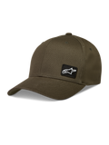 Alpinestars Pivot Hoed, groene sportswear pet van keperstof met een gebogen klep, gestructureerde kroon en een geborduurde Astars logopatch