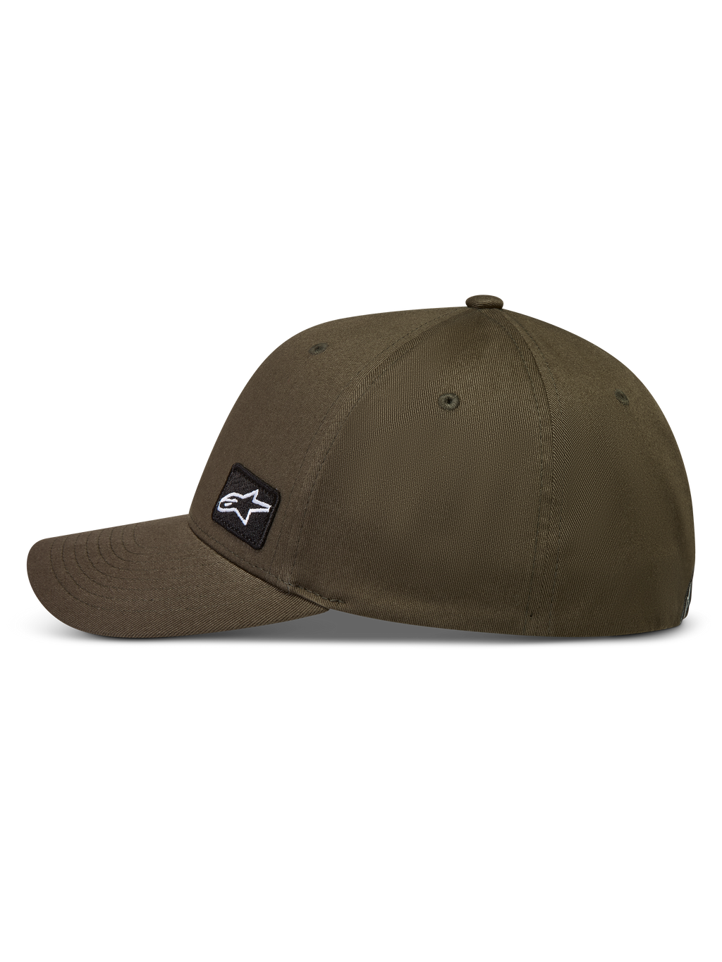 Alpinestars Pivot hoed, militair groene gestructureerde baseballpet van keperstof met gebogen klep en ster-logopatch