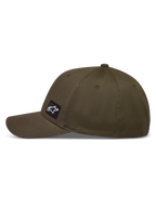 Alpinestars Pivot hoed, militair groene gestructureerde baseballpet van keperstof met gebogen klep en ster-logopatch