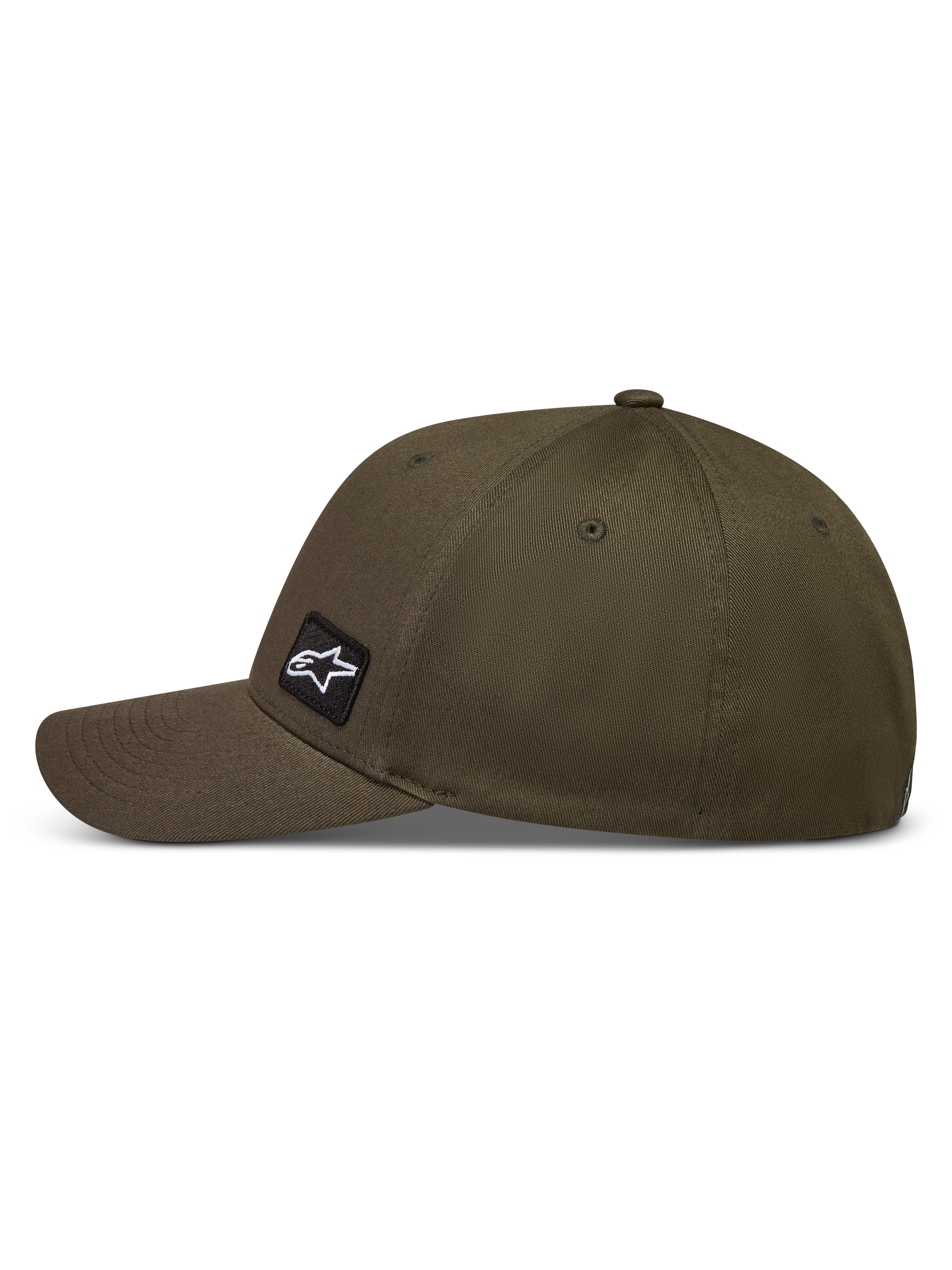Alpinestars Pivot hoed, militair groene gestructureerde baseballpet van keperstof met gebogen klep en ster-logopatch