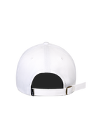 Alpinestars Calipalm Strapback Hat, White, Rear view showing adjustable strapback closure with metal buckle, white cotton twill fabric, small black woven logo tag, casual sportswear design