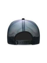 Alpinestars Cali Gradient Trucker Hat, Black and White, back view featuring poly mesh gradient fabric and adjustable snapback closure, casual sportswear headwear