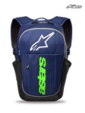 Alpinestars GFX Boss rugzak, sportswear rugzak in marineblauw en groen, met 600D polyester constructie, 20L inhoud en opvallende astars combo grafische branding