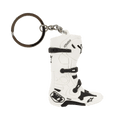 Alpinestars New Tech 10 Boot sleutelhanger, miniatuur 3D motorcrosslaars, wit en zwart, voorzien van gedetailleerde riemen en branding, metalen ring en ketting, motorsport-geïnspireerd accessoire