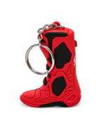Alpinestars Tech 10 Boot Keyfob, motorsport keychain in red and black, 3-dimensional replica of the iconic motocross boot with a metal ring