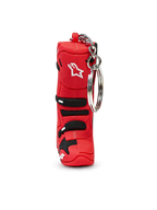 Alpinestars Tech 10 Boot Keyfob, motocross boot keychain accessory, red and black with white logo details, durable synthetic construction and metal snap ring