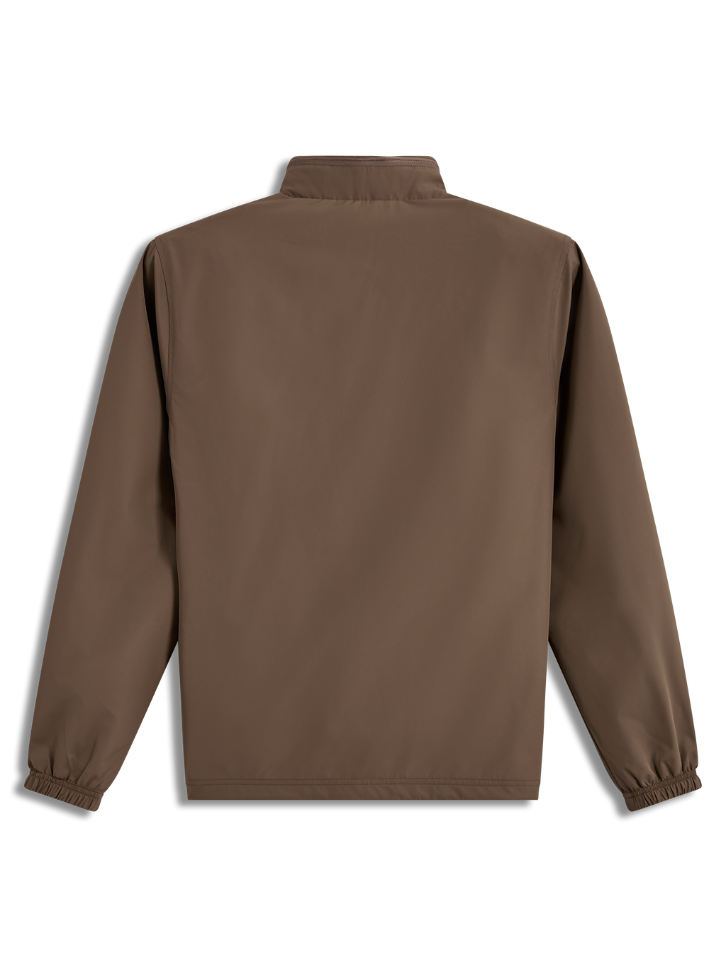 Alpinestars Overhaul Racer jas, lichtgewicht bruine sportswearjas, achteraanzicht met kraag voor opvouwbare capuchon.