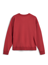 Alpinestars Essentials Ageless Crew, crewneck sweatshirt, steenrood, achteraanzicht met geribbelde manchetten en zoom, premium compact fleece voor casual sportswear-comfort.