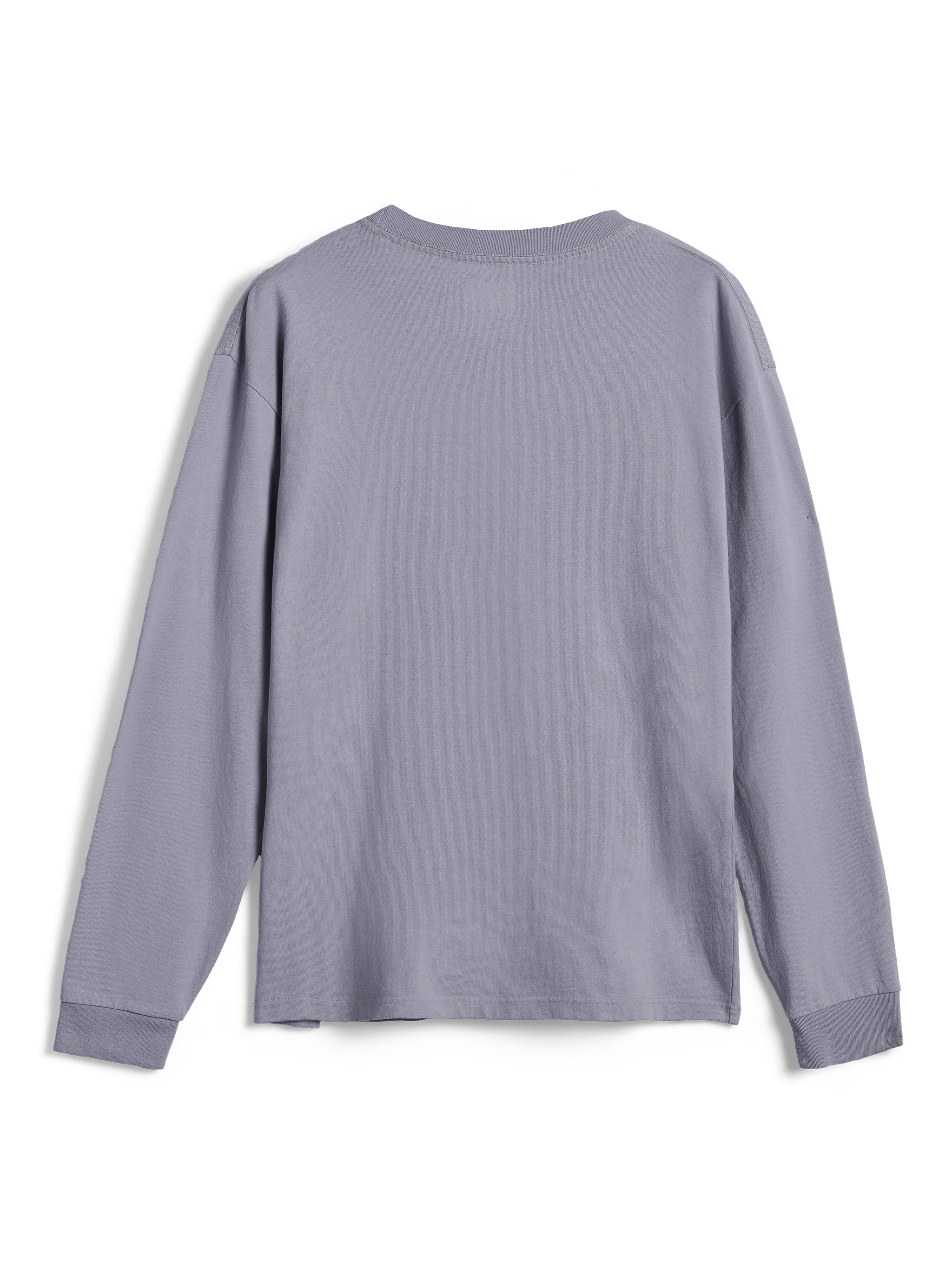 Alpinestars Essentials Ageless LS Tee, T-shirt met lange mouwen, Silver, achteraanzicht, effen ontwerp met geribbelde ronde hals en manchetten, 100% biologisch katoenen jersey, ontspannen eigentijdse pasvorm