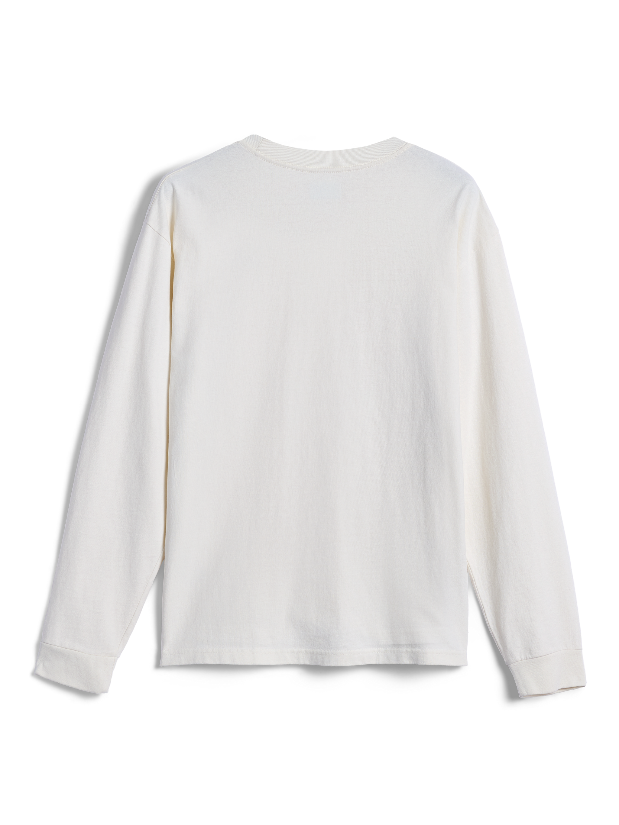 Alpinestars Essentials Ageless LS Tee, T-shirt met lange mouwen, Off White, achteraanzicht, effen minimalistisch ontwerp, ontspannen pasvorm, vrijetijdskleding van biologisch katoen