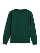 Alpinestars Essentials Ageless LS Tee, T-shirt met lange mouwen, Pine Green, klein zwart geborduurd logo op de linkerborst, casual motorsport streetwear
