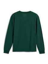 Alpinestars Essentials Ageless LS Tee, T-shirt met lange mouwen, Pine Green, achteraanzicht, effen groene kleur met geribbelde ronde hals en manchetten, ontspannen eigentijdse pasvorm, casual streetwear
