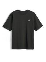Alpinestars Essentials Ageless SS Tee, T-shirt met korte mouwen, Off Black, klein wit Alpinestars ster-logo op de borst, casual motorsport streetwear