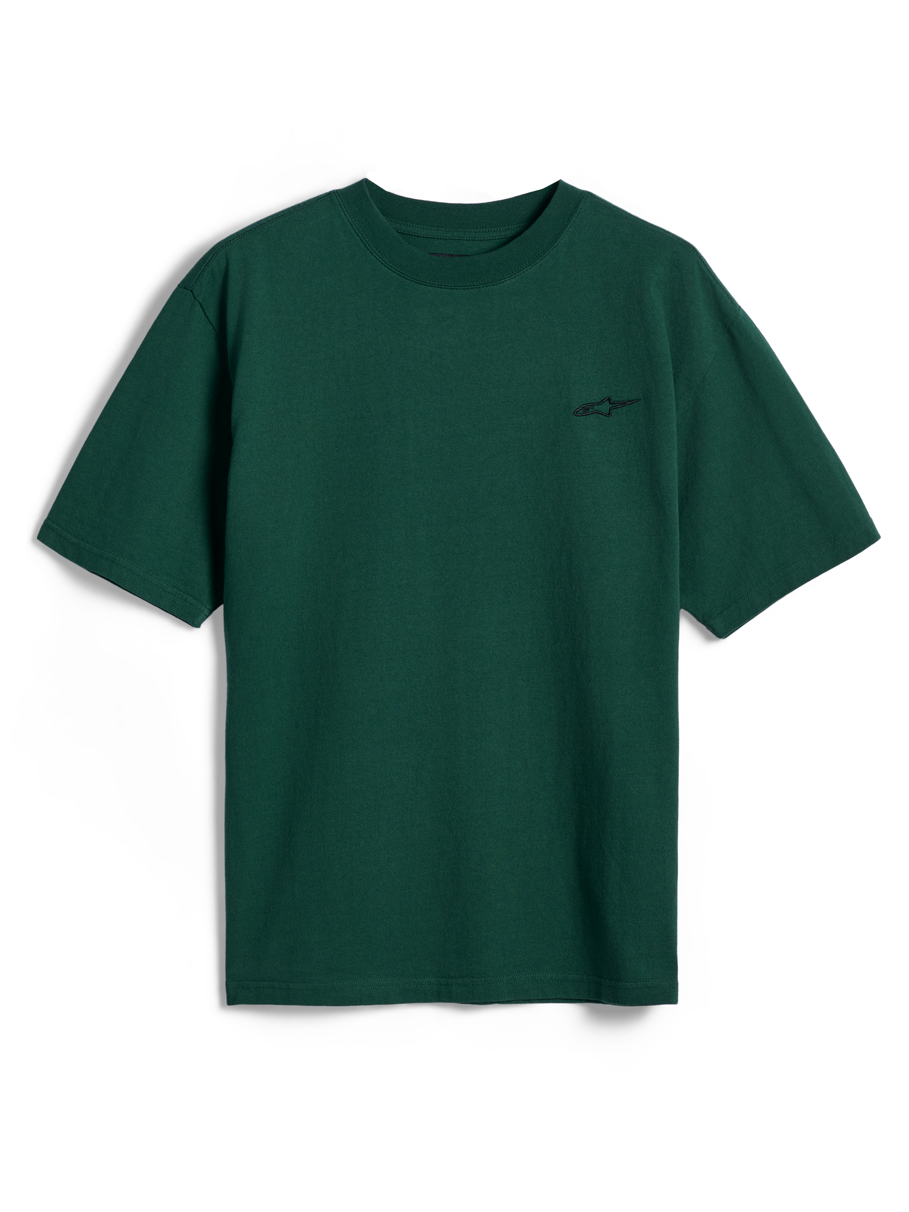 Alpinestars Essentials Ageless SS Tee, T-shirt met korte mouwen, Pine Green, met een klein Alpinestars-logo op de borst, casual motorsport streetwear