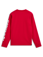 Alpinestars Trackside CSF Tee, Long Sleeve T-Shirt, Red, Back view showing white branding on the sleeve, casual motorsport-inspired streetwear