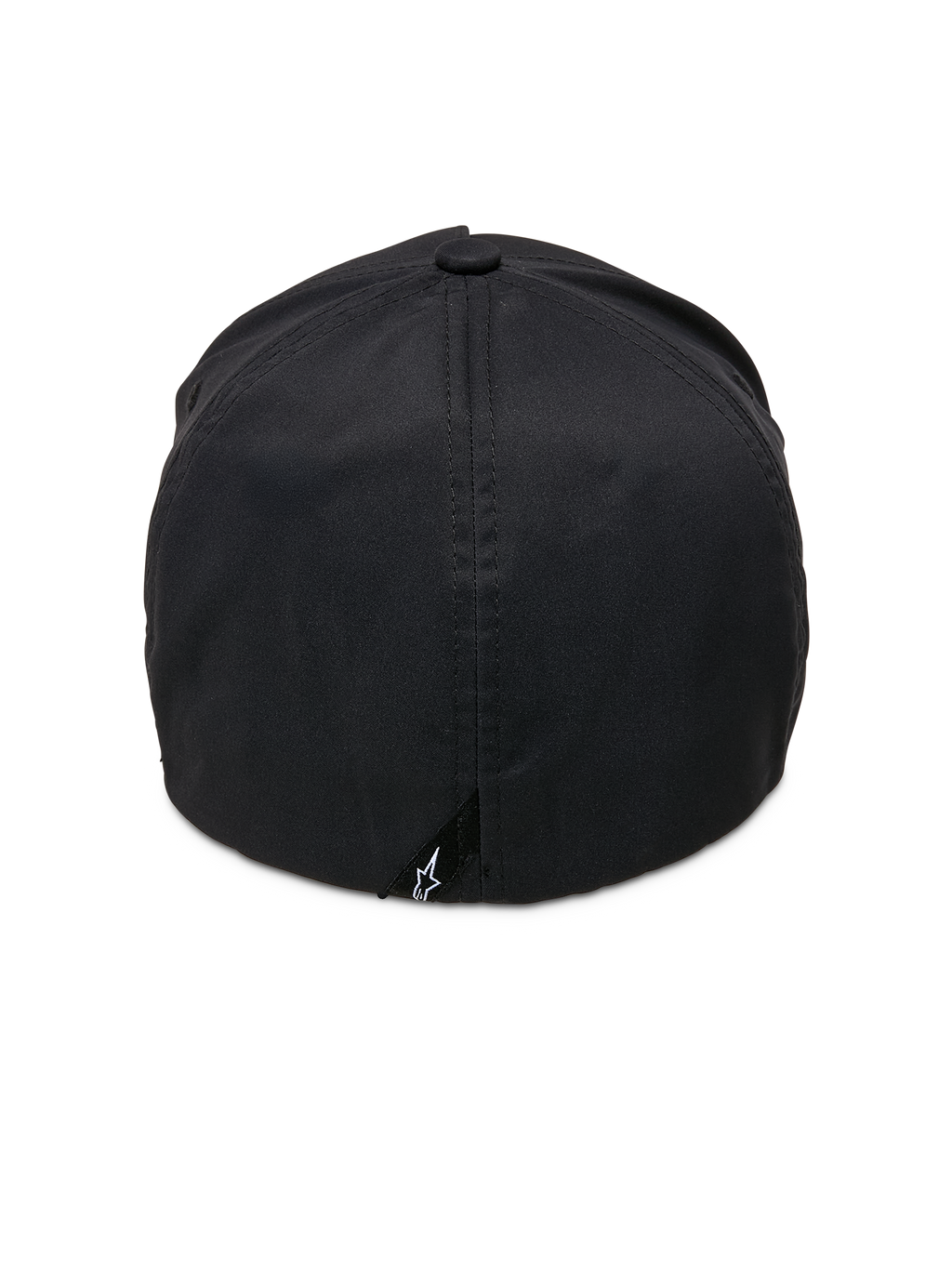 Alpinestars Ageless Reflex Waterproof pet, zwart, achteraanzicht, voorzien van flex-back constructie, technische waterdichte stof en een klein zwart label met het witte Astars-logo aan de onderkant