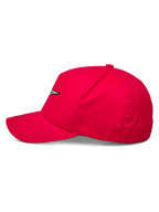 Alpinestars Ageless Reflex Waterproof pet, rode baseballpet, zijprofiel met gebogen klep en gestructureerde kroon, reflecterend Astars-logo op de voorkant, casual performance sportkleding