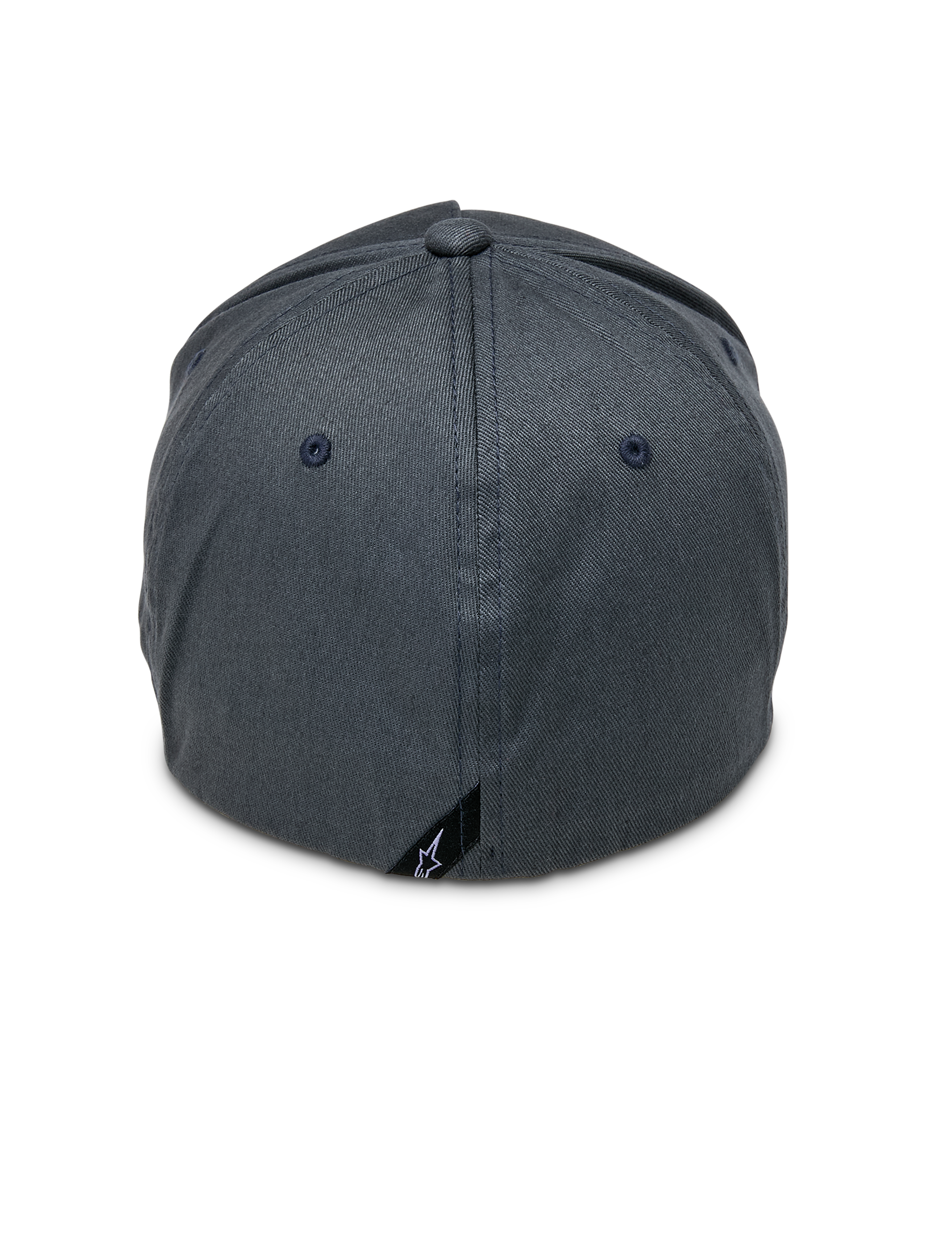 Alpinestars Ride Sonic pet, antracietgrijs, achteraanzicht met flexibele achterkant en klein zwart Alpinestars-logo label, casual motorsport-geïnspireerde hoofdbedekking