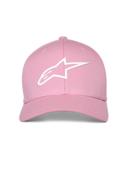 Alpinestars Ageless Multi pet, roze baseballcap met wit 3D Astars-logo, gebogen klep en gestructureerde kroon, casual sportpet