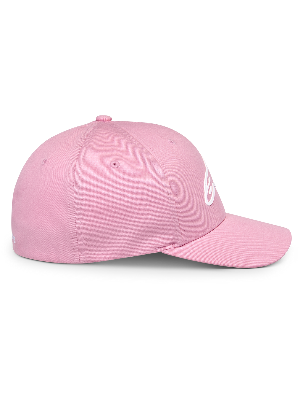 Alpinestars Ageless Multi pet, roze baseballcap, zijaanzicht, gebogen klep en gestructureerde kroon, wit 3D Astars-logo, casual motorsport-geïnspireerde streetwear