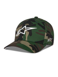 Alpinestars Ageless Multi pet, groene camouflage baseballcap, wit 3D Astars-logo op de voorkant en borduursel aan de zijkant, gebogen klep, gestructureerde kroon, casual motorsport-geïnspireerde streetwear