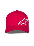 Alpinestars Corp Shift Multi Hat, Baseball Cap, Red, featuring a large white 3D Astars logo on the front, curved bill and structured crown, casual motorsport headwear