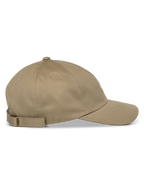 Alpinestars Deduce Strapback pet, khaki, zijprofiel, gebogen klep met ongestructureerde lage kroon, katoenen keperstof met verstelbare strapback-sluiting en plat geborduurd logo