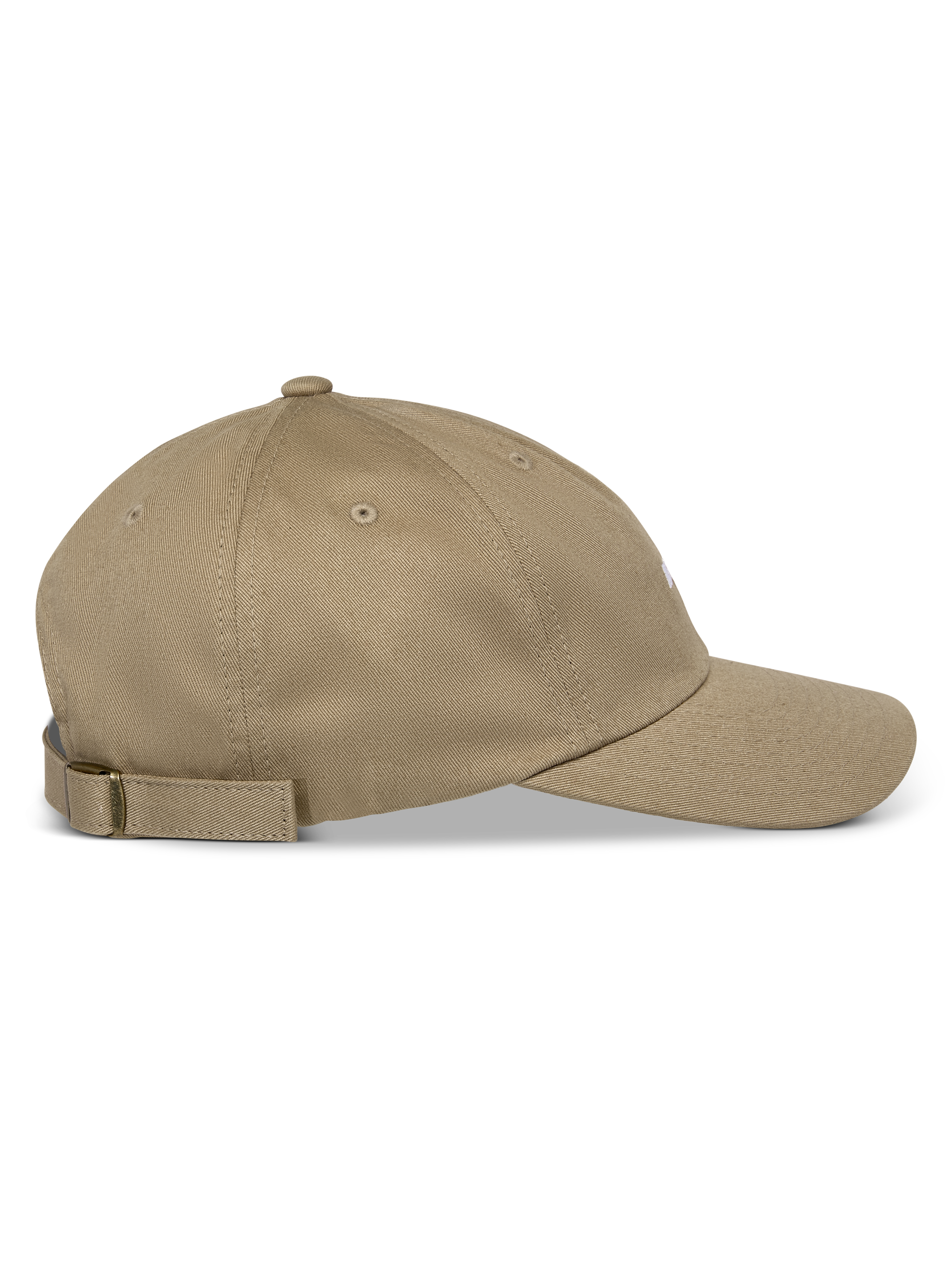 Alpinestars Deduce Strapback pet, khaki, zijprofiel, gebogen klep met ongestructureerde lage kroon, katoenen keperstof met verstelbare strapback-sluiting en plat geborduurd logo