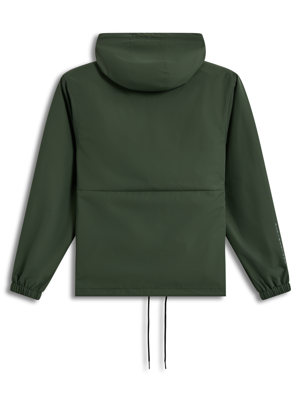 Alpinestars Speeder Resolve windbreaker jas, lichtgewicht groene jas met capuchon, achteraanzicht met elastische manchetten.
