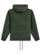 Alpinestars Speeder Resolve windbreaker jas, lichtgewicht groene jas met capuchon, achteraanzicht met elastische manchetten.