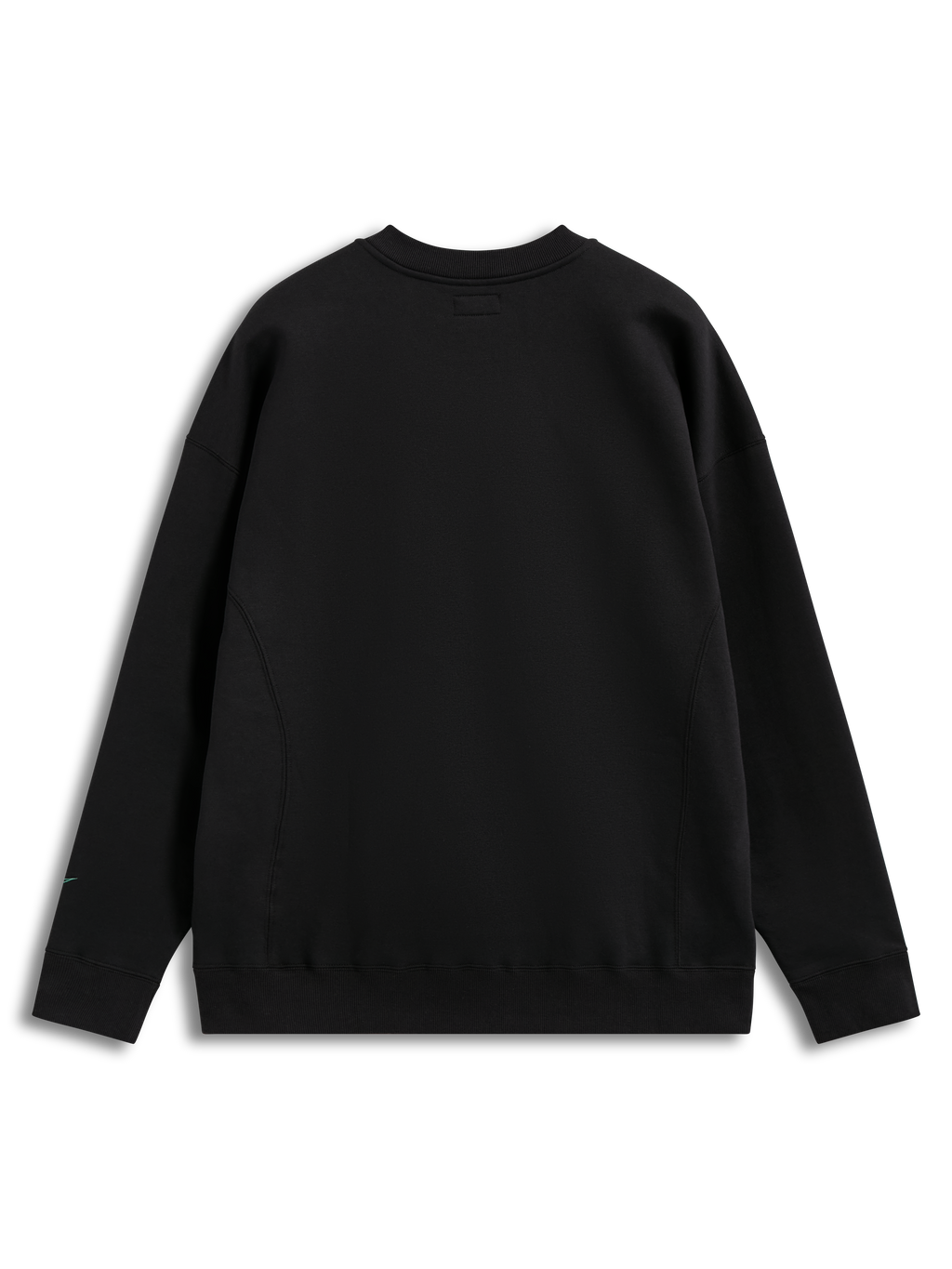 Alpinestars Guise Oversized Crew, zwart fleecesweatshirt met een oversized pasvorm, achteraanzicht en ronde hals.