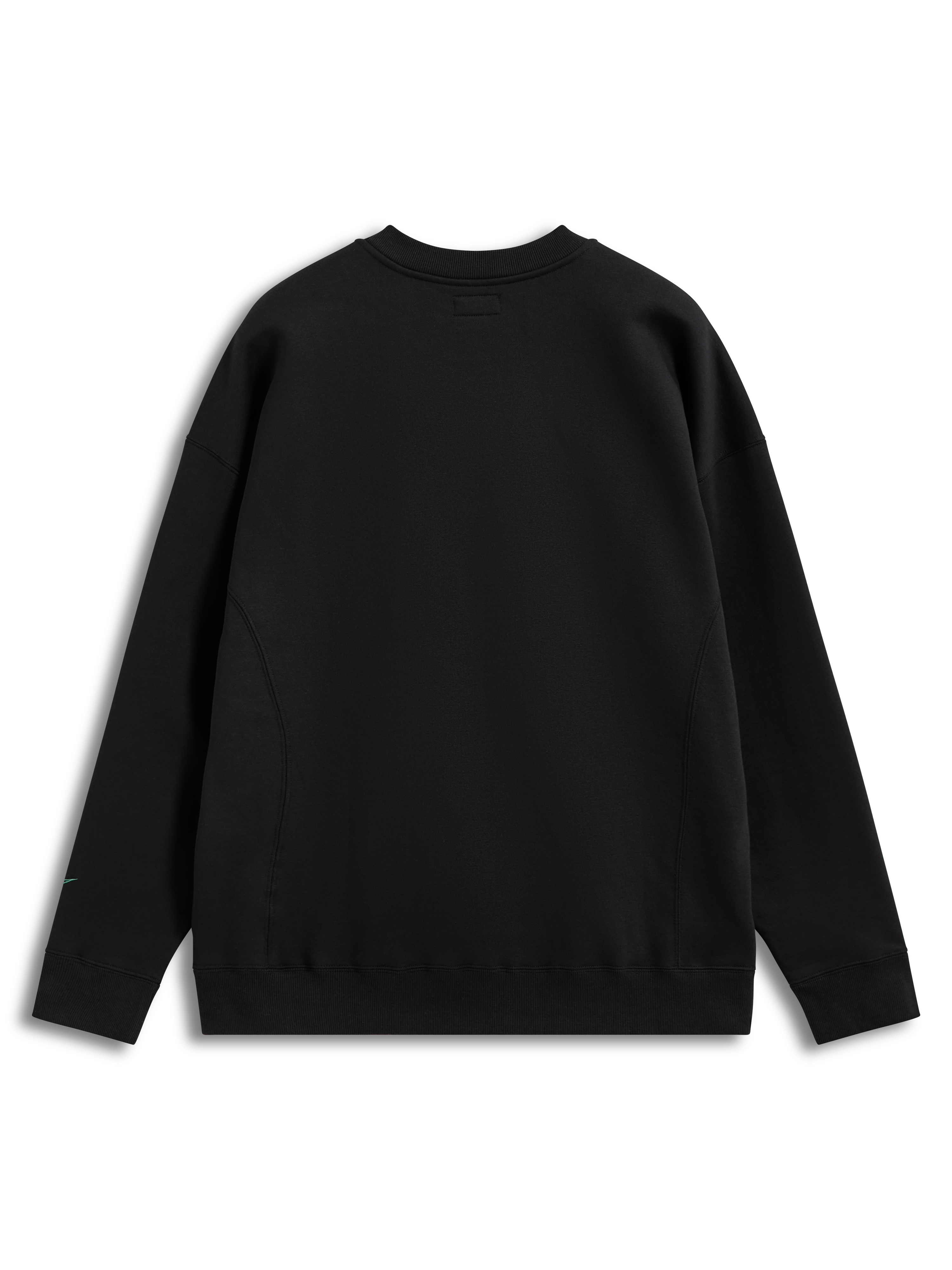 Alpinestars Guise Oversized Crew, zwart fleecesweatshirt met een oversized pasvorm, achteraanzicht en ronde hals.