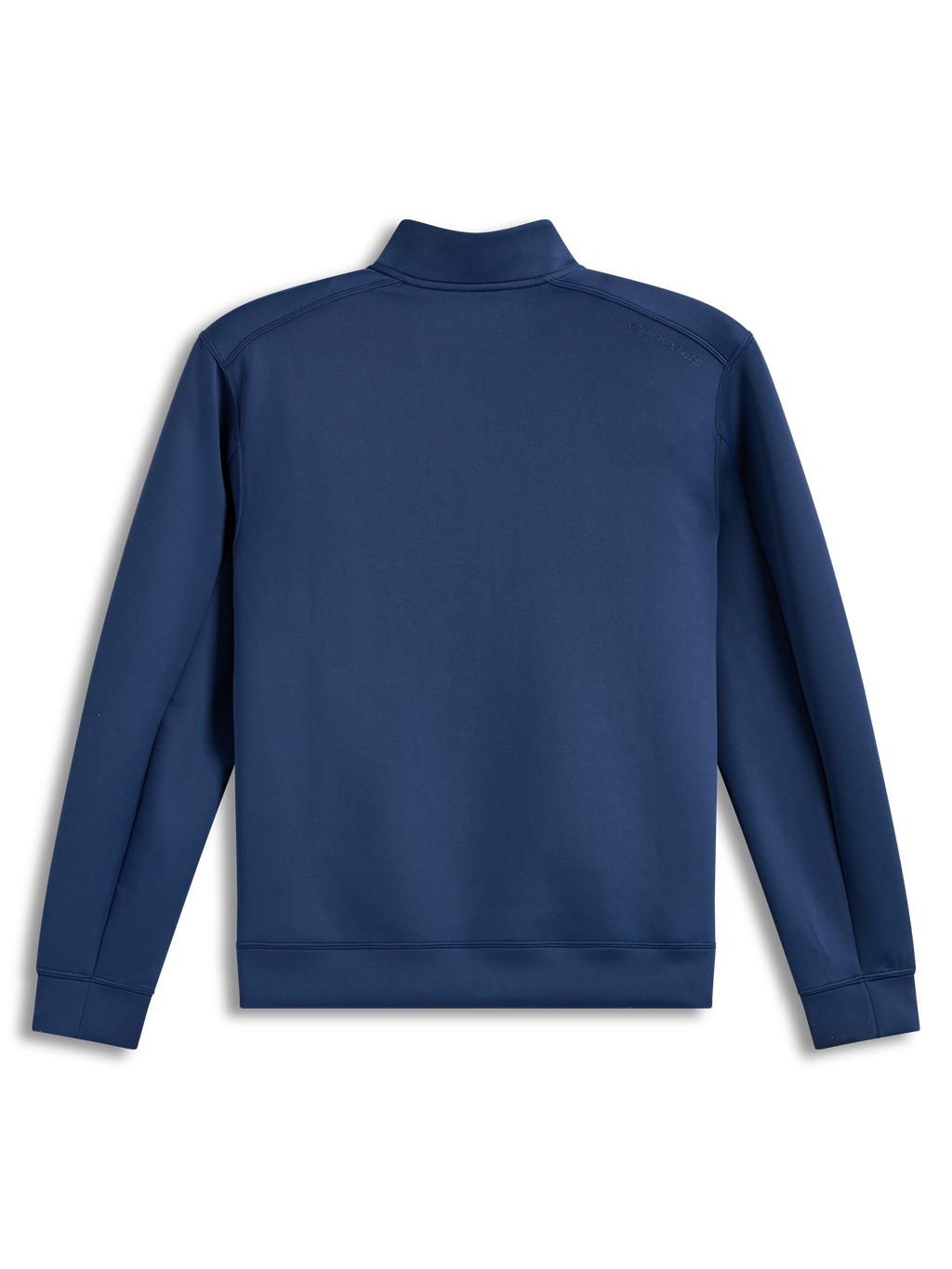 Alpinestars Apera half-zip sweatshirt, blauwe fleece sportpullover met tonaal logo op de schouder, achteraanzicht.