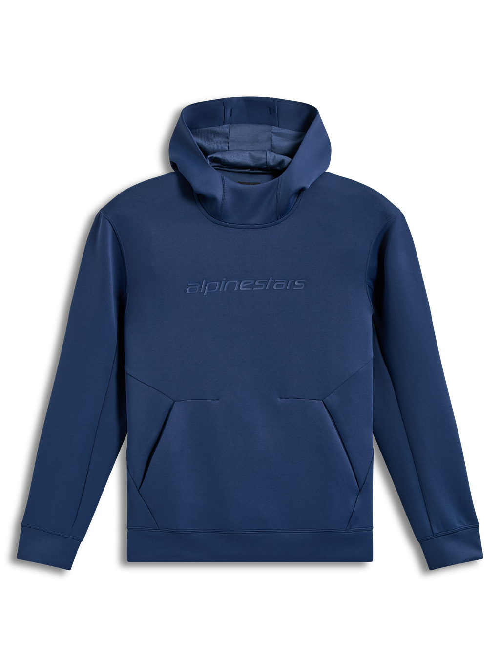 Alpinestars Datrix hoodie, staalblauwe tri-blend fleece pullover met tonaal HD-logo en een capuchon met meshvoering.