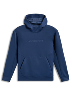 Alpinestars Datrix hoodie, staalblauwe tri-blend fleece pullover met tonaal HD-logo en een capuchon met meshvoering.