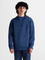 Alpinestars Datrix Hoodie, heren sportswear pullover, blauw, premium tri-blend dubbelzijdige fleece met tonale HD Alpinestars-branding, capuchon met meshvoering en zak met dartdetail, motorsport-geïnspireerde stijl.