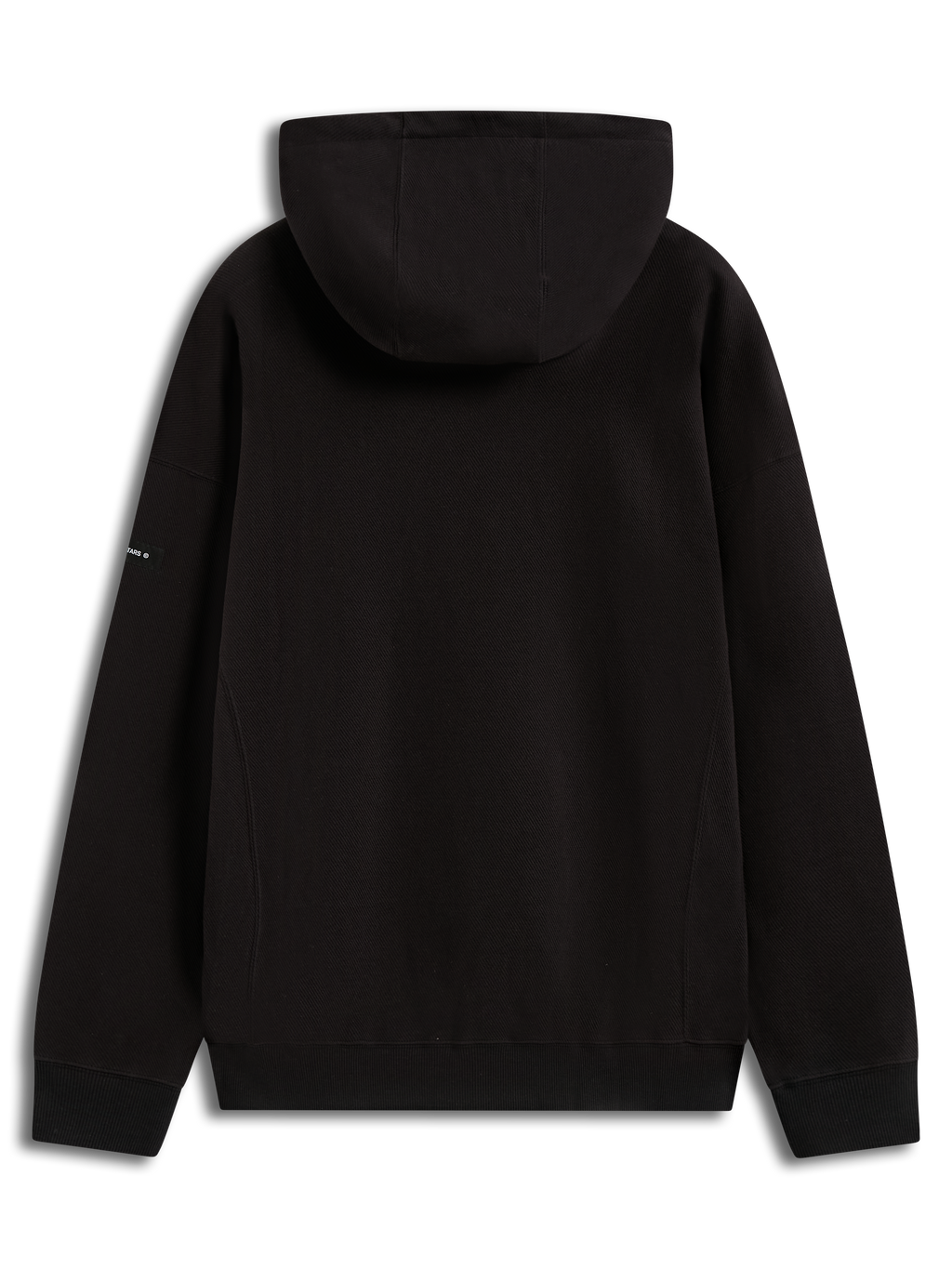 Alpinestars Camino Textured Oversized Hoodie in Black, back view of the textured knit twill fleece sportswear pullover.