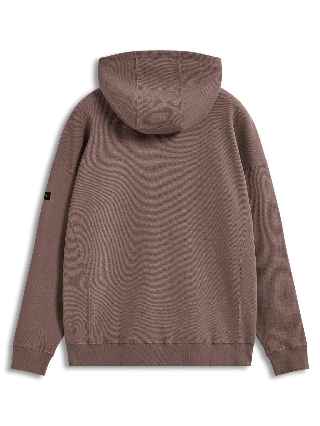 Alpinestars Camino Textured Oversized hoodie, sportswear pullover in taupe, getextureerde knit twill fleece, achteraanzicht.