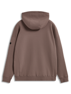 Alpinestars Camino Textured Oversized hoodie, sportswear pullover in taupe, getextureerde knit twill fleece, achteraanzicht.