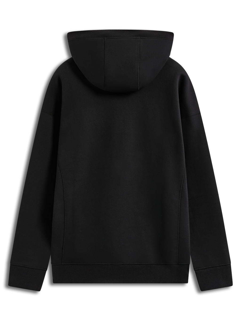 Alpinestars Shaw Oversized hoodie, zwarte sportswear fleece in achteraanzicht met lichaamsnaden en ribboord details.
