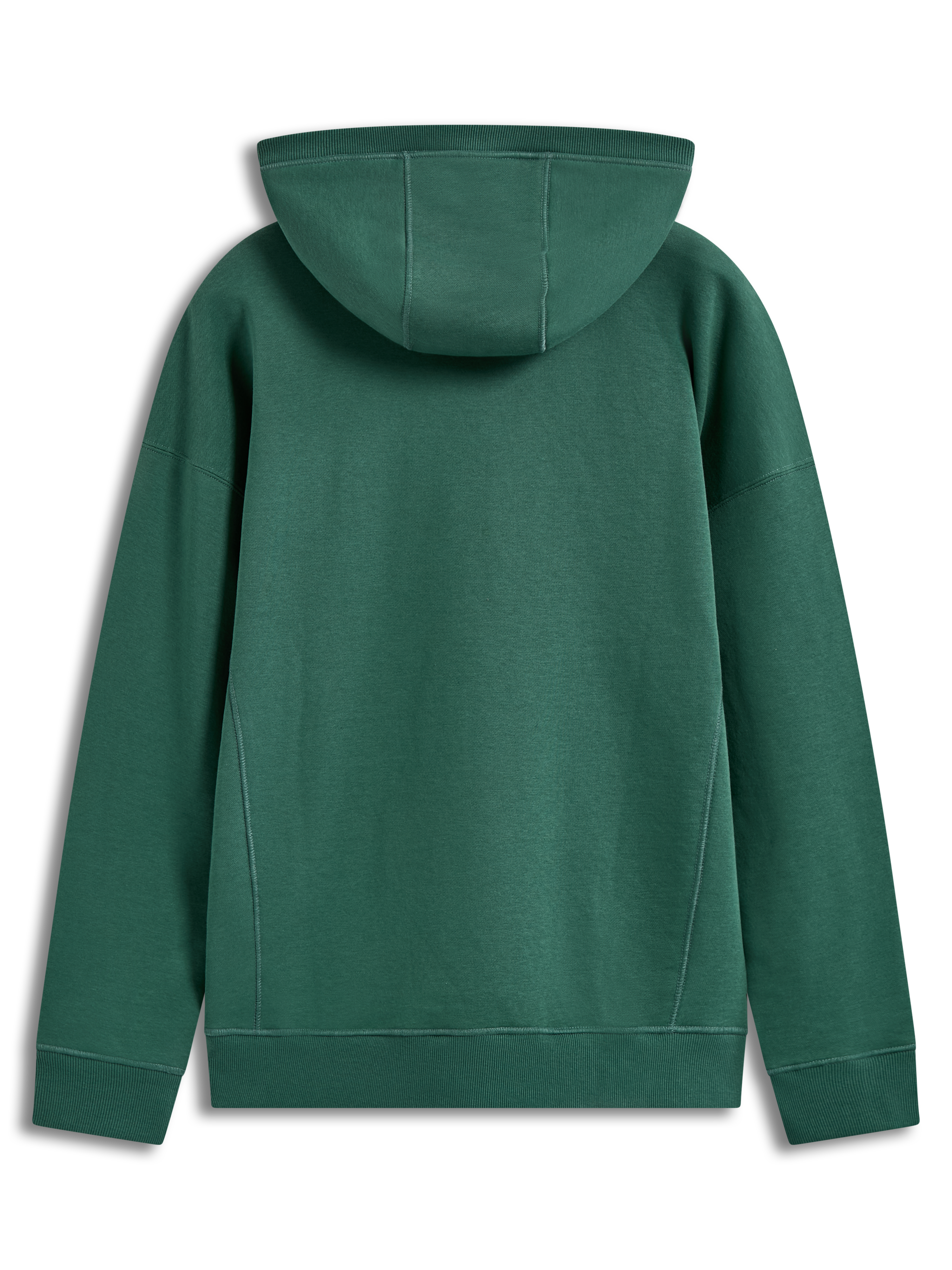 Alpinestars Shaw Oversized Hoodie, groene oversized sportswearhoodie, achteraanzicht van fleece pullover met lichaamsnaden en capuchon.